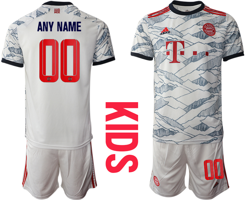 Cheap Youth 2021-2022 Club Bayern Munich Second away white customized Soccer Jersey
